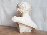 1920s Art Deco Alabaster Marble Sculpture Female Bust Flapper Style - Yesteryear Essentials
 - 5