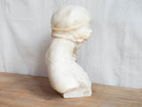 1920s Art Deco Alabaster Marble Sculpture Female Bust Flapper Style - Yesteryear Essentials
 - 8