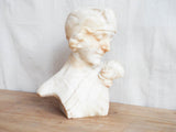 1920s Art Deco Alabaster Marble Sculpture Female Bust Flapper Style - Yesteryear Essentials
 - 1