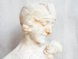 1920s Art Deco Alabaster Marble Sculpture Female Bust Flapper Style - Yesteryear Essentials
 - 2