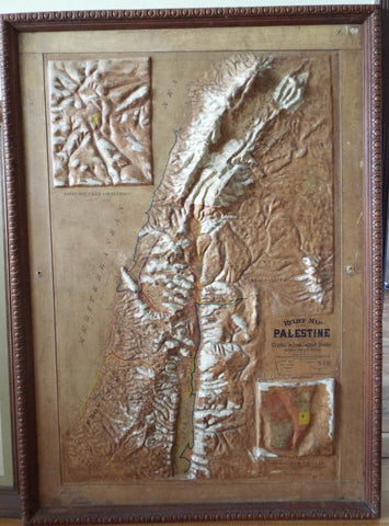 Antique 1895 Large Wall Relief Map of Palestine - Yesteryear Essentials
 - 1