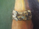 Large Vintage Oil On Canvas Portrait Painting of Lady in a Boa 1930's - Yesteryear Essentials
 - 4