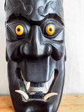 Vintage Wooden Carved Japanese Noh Devil Mask, Wall Hanging - Yesteryear Essentials
 - 10