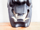 Vintage Wooden Carved Japanese Noh Devil Mask, Wall Hanging - Yesteryear Essentials
 - 9