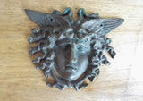 Vintage Bronze winged Medusa Plaque Medal Medallion - Yesteryear Essentials
 - 7