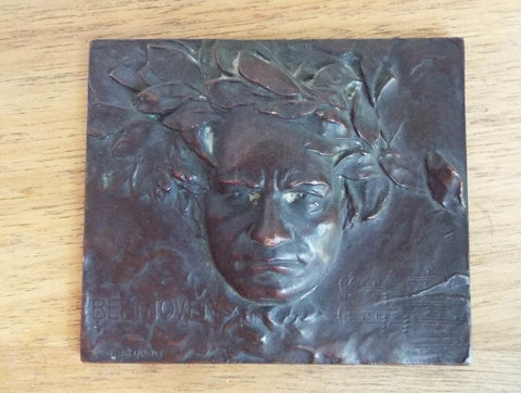 Vintage Bronze Beethoven Portrait Medal Franz Stiasny - Yesteryear Essentials
 - 1