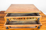 Antique Clarks ONT Wooden 2 Drawer Sewing Spool Display Cabinet Box - Yesteryear Essentials
 - 4