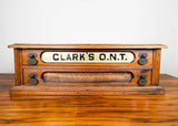 Antique Clarks ONT Wooden 2 Drawer Sewing Spool Display Cabinet Box - Yesteryear Essentials
 - 1