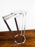 Vintage Art Deco Machine Age Chrome Skyscraper Design Side Tables - Yesteryear Essentials
 - 5