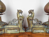 Antique Art Deco French Brass Chants Panther Cat Andirons - Yesteryear Essentials
 - 2