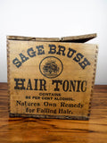 Antique c 1907 Sage Brush Hair Tonic Wood Box & 12 Amethyst Bottles - Yesteryear Essentials
 - 1