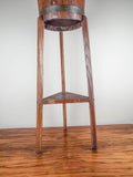 Antique English Oak Jardiniere Plant Pot Holder Tripod Base by R A Lister & Co