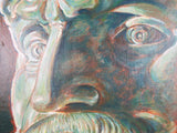 Vintage Oil on Board Portrait Painting Classical Male Figure by P Turbov 1970 - Yesteryear Essentials
 - 9