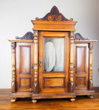 Antique Victorian Large Wooden Wall Display Cabinet Wood - Yesteryear Essentials
 - 10