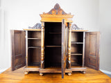 Antique Victorian Large Wooden Wall Display Cabinet Wood - Yesteryear Essentials
 - 2