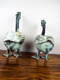 Vintage Metal Birds Pair of Geese Statues Garden Decor Statuary - Yesteryear Essentials
 - 3