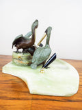 Antique Austrian Bronze Pelican Sculpture Desk Set - Yesteryear Essentials
 - 4