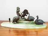 Antique Austrian Bronze Pelican Sculpture Desk Set - Yesteryear Essentials
 - 2