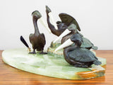 Antique Austrian Bronze Pelican Sculpture Desk Set - Yesteryear Essentials
 - 3