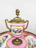 Antique French Pink Porcelain and Ormolu Decorative Desk Inkwell ~ Sevres Style - Yesteryear Essentials
 - 11