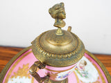 Antique French Pink Porcelain and Ormolu Decorative Desk Inkwell ~ Sevres Style - Yesteryear Essentials
 - 8
