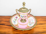 Antique French Pink Porcelain and Ormolu Decorative Desk Inkwell ~ Sevres Style - Yesteryear Essentials
 - 10