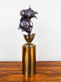 Vintage Signed Charles Bragg Limited Edition Deviled Egg Bronze & Brass Sculpture - Yesteryear Essentials
 - 3