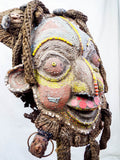 Vintage Bamileke Cameroon African Wooden Beaded Mask