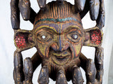 Vintage African Wooden Carved & Beaded Ceremonial Mask - Yesteryear Essentials
 - 3