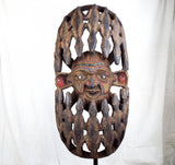Vintage African Wooden Carved & Beaded Ceremonial Mask - Yesteryear Essentials
 - 1