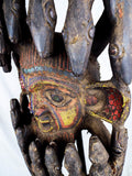 Vintage African Wooden Carved & Beaded Ceremonial Mask