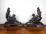 Antique French Bronze Chenets Cherub Sculptures - Yesteryear Essentials
 - 2