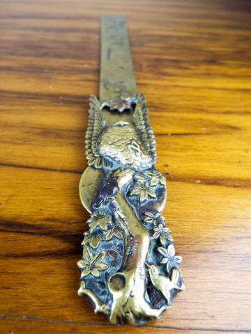 Japanese Shakudo Meiji Era Letter Opener Page Turner