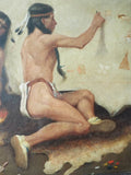 Antique Carl (Karl) Moon Oil on Canvas Painting of Native Americans