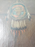 Antique Carl (Karl) Moon Oil on Canvas Painting of Native Americans