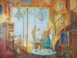 Vintage Original Signed French Gustav Nebel Oil Painting "Antique Shop" - Yesteryear Essentials
 - 2