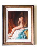 Signed Redmond Stevens Wright Seated Nude Oil Painting - Yesteryear Essentials
 - 10