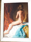 Signed Redmond Stevens Wright Seated Nude Oil Painting - Yesteryear Essentials
 - 8
