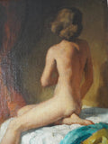 Signed Redmond Stevens Wright Seated Nude Oil Painting - Yesteryear Essentials
 - 9