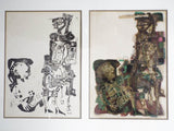 Edward Grant Swayze Abstract Figural Signed Print - Yesteryear Essentials
 - 2