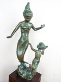 Vintage Bronze Female Mermaids Sculpture - Yesteryear Essentials
 - 3