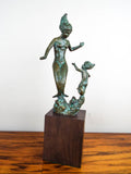 Vintage Bronze Female Mermaids Sculpture