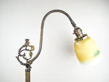 Antique Metal Tabletop Art Nouveau Adjustable Table Lamp Light 1900's