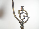 Antique Metal Tabletop Art Nouveau Adjustable Table Lamp Light 1900's