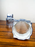 Rare Vintage Retro Dixie Chrome and 12 Sided Glass Tube Cup Dispenser Dispensing Device