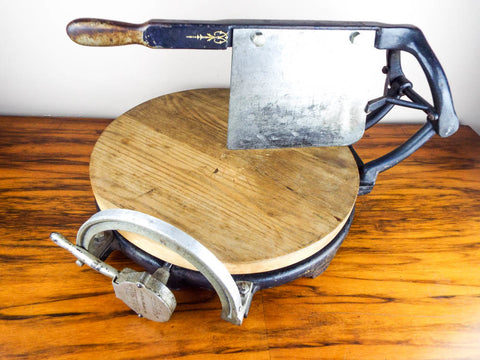 Cheese Journeys - I stumbled across this treasure, a vintage cheese wheel  cutter, in a small antique store in Virginia. Likely 100-120 years old, it  once cut locally-made cheese wheels in a
