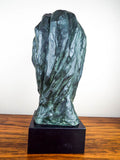 Vintage Large Signed Bronze Head Jesus Sculpture Male Statue