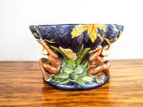 Vintage Ceramic Majolica Figural Tropical Fruit Bowl