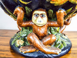 Vintage Ceramic Majolica Figural Tropical Fruit Bowl