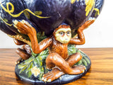 Vintage Ceramic Majolica Figural Tropical Fruit Bowl